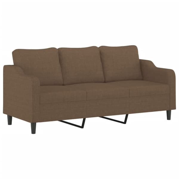 3-sitssoffa brun 180 cm tyg