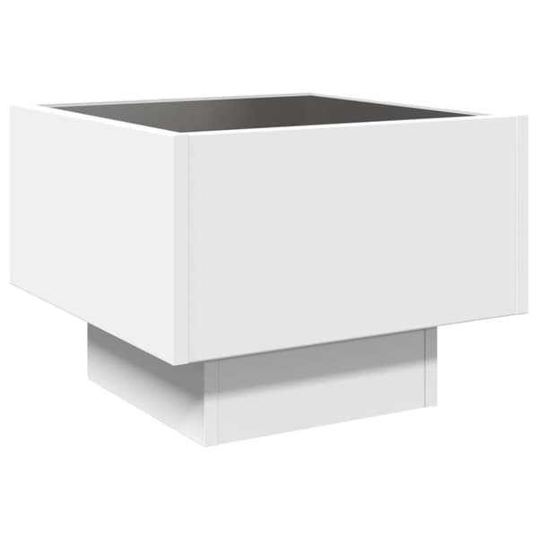 Sängbord med Infinity LEDs vit 40x40x30 cm