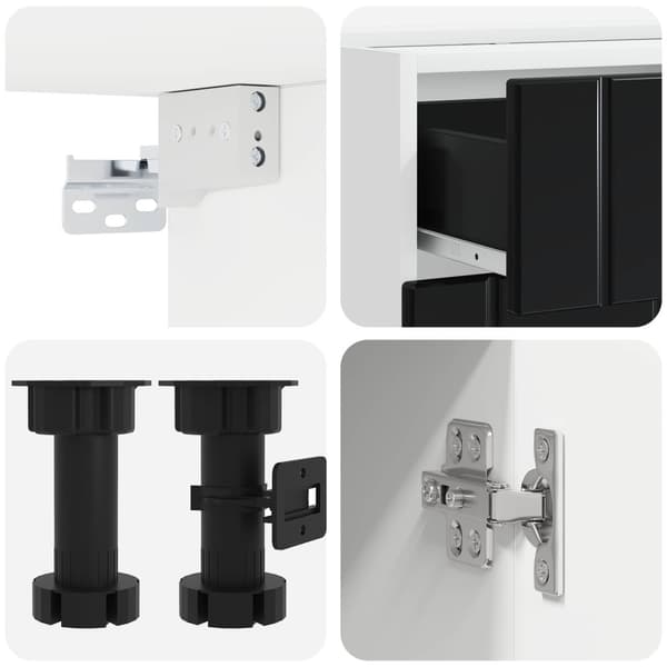 Köksenhet LUCCA 4 pcs Svart Konstruerat trä