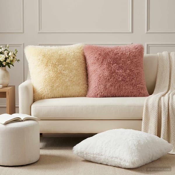 Kudde med kudde HEERLEN 2 st Vit PV Fleece