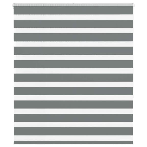 Rullgardin zebra mörkgrå 135x150 cm tyg bredd 130,9cm polyester