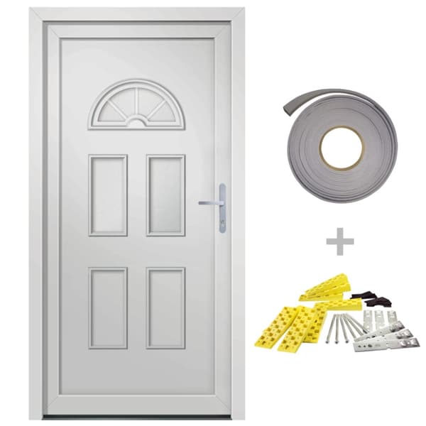 Ytterdörr vit 88x208 cm PVC