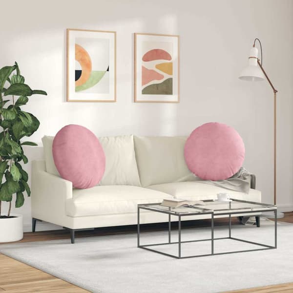 Sittkuddar 2 pcs Rosa Ø 80 x 29 cm Sammet