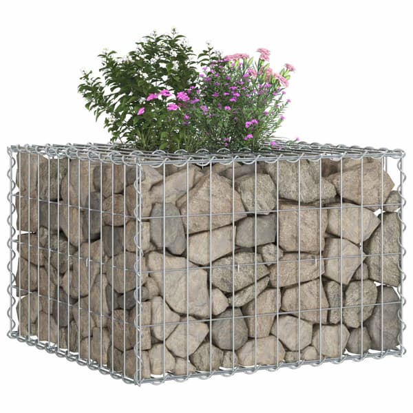 Gabion upphöjd säng Silver