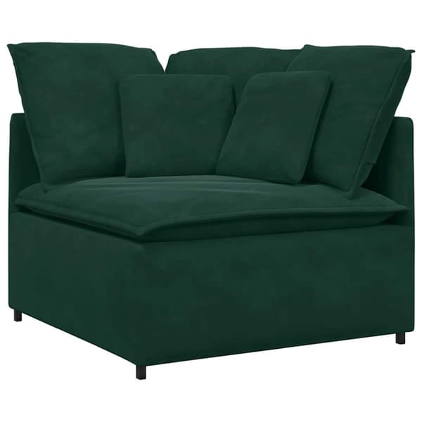 Modulsoffa med dynor sammet mörkgrön