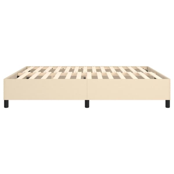 Boxspring-sängram gräddvit 160x200 cm tyg
