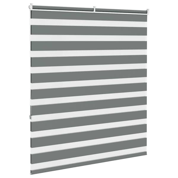 Rullgardin zebra mörkgrå 120x150 cm tyg bredd 115,9cm polyester
