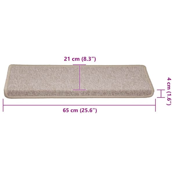 Trappmattor 30 st 65x21x4 cm taupe rektangulär kant