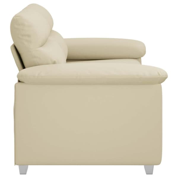2-sitssoffa krämfärgad 160x81x84 cm konstläder