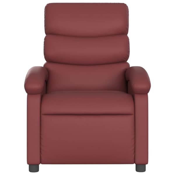 Reclinerfåtölj vinröd konstläder