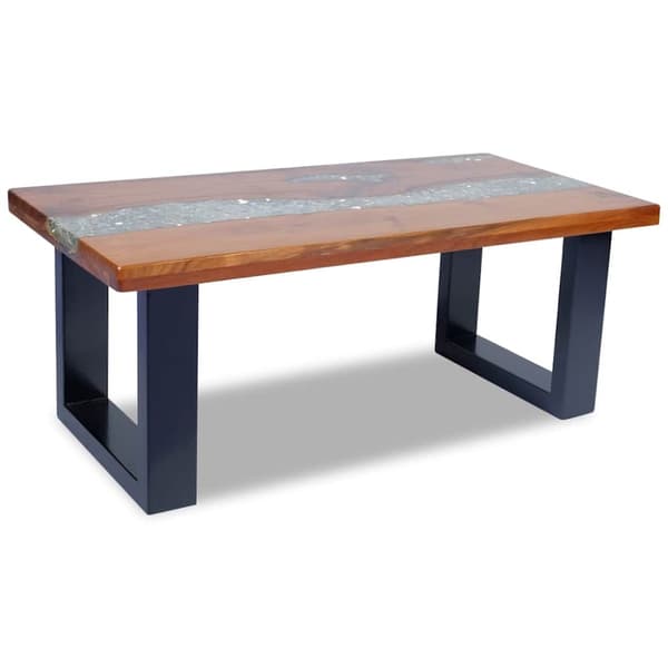 Soffbord teakträ harts 100x50 cm