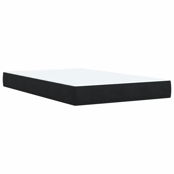 Ramsäng med madrass svart 120x190 cm sammet