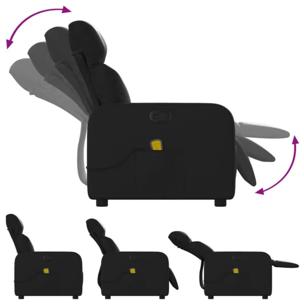 Massagefåtölj svart konstläder