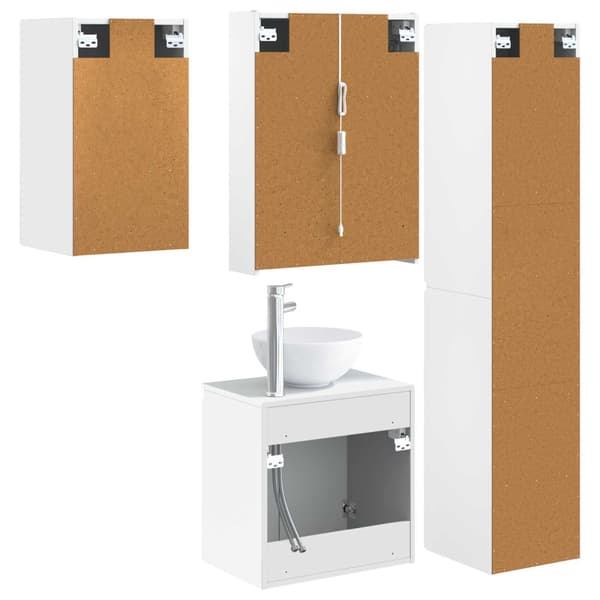 Badrumsskåpsset 5 pcs Vit 53 x 15,5 x 70 cm Konstruerat trä