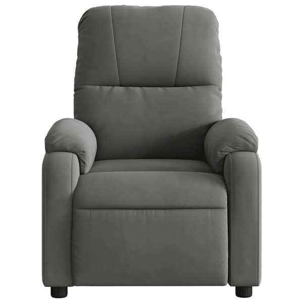 Massagefåtölj mörkgrå mikrofibertyg