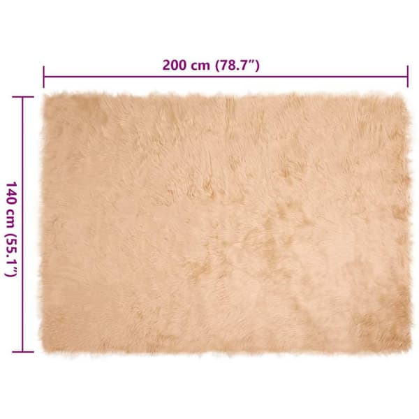 Fuskfäll matta TAFALLA Beige 140 x 200 cm Polyester