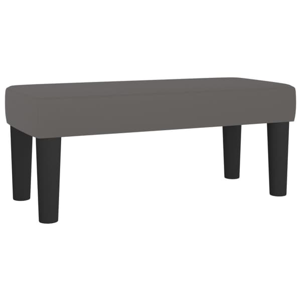 Ramsäng med madrass grå 80x200 cm konstläder