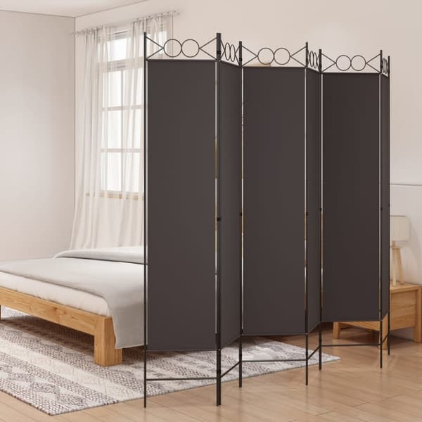 Rumsavdelare 6 paneler brun 240x200 cm tyg