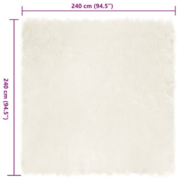 Fuskfäll matta TAFALLA Vit 240 x 240 cm Polyester