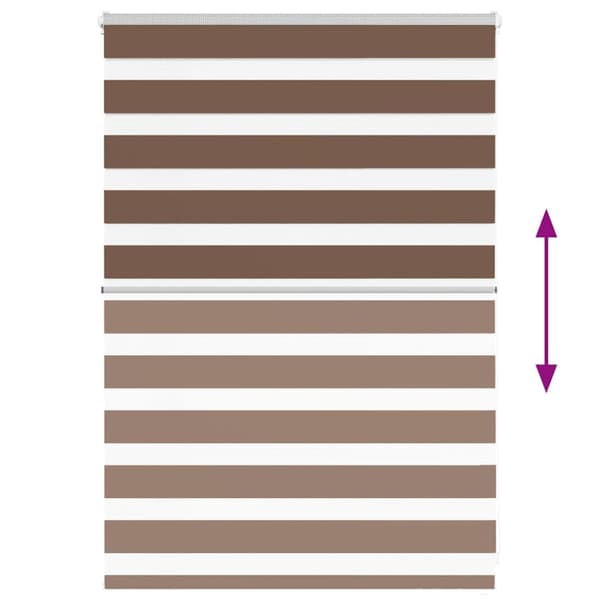 Rullgardin zebra brun 105x100 cm tyg bredd 100,9 cm polyester