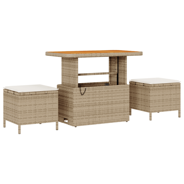 Trädgårdsoffset med kudde 8 pcs Beige och gräddfärgad