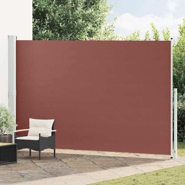 Infällbar sidomarkis 220x500 cm brun