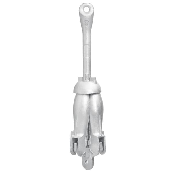 Hopfällbart ankare med rep silver 3,2 kg smidbart järn