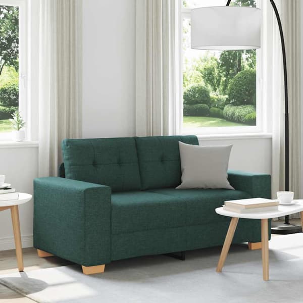 Tvåsitssoffa mörkgrön 160x77x82 cm tyg