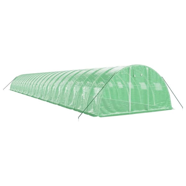 Växthus med stålram grön 88 m² 22x4x2 m