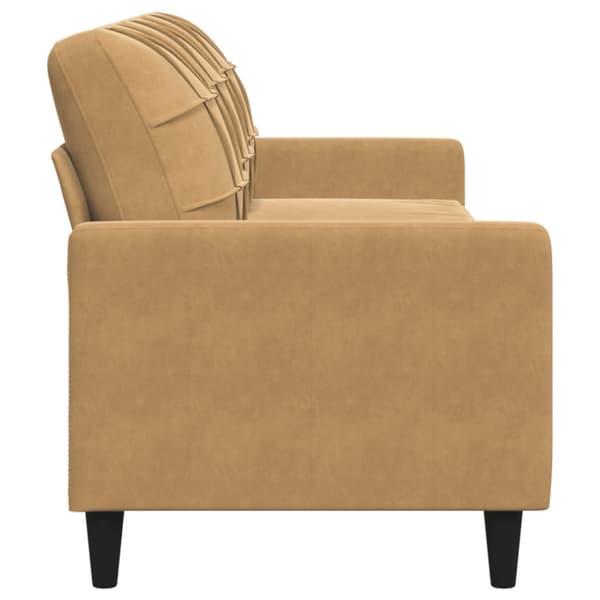 3-sitssoffa brun 210 cm sammet