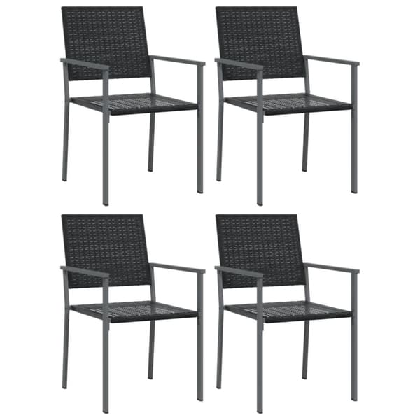 Matgrupp för trädgården 5 delar konstrottning & stål