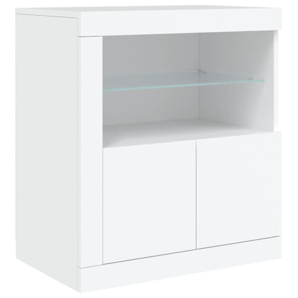 Skänk med LED-belysning vit 181,5x37x67 cm