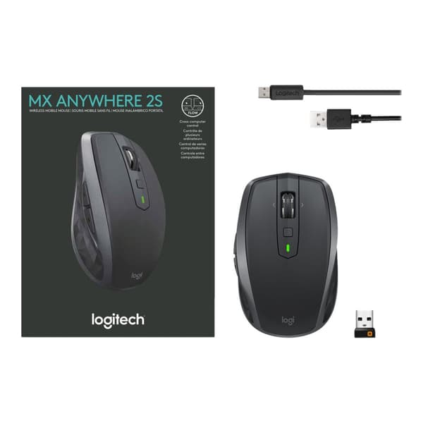 Logitech MX Anywhere 2S - mus - Bluetooth 4.0 LE - grafit