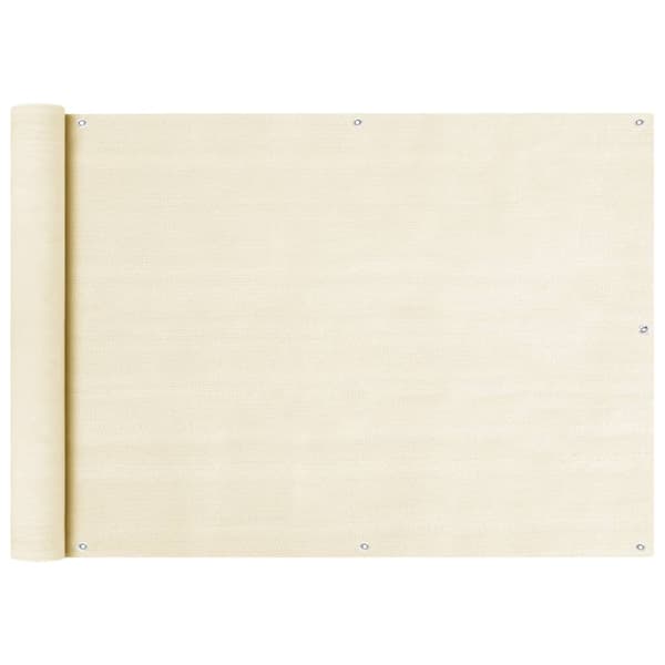 Balkongskärm gräddvit 75x600 cm HDPE
