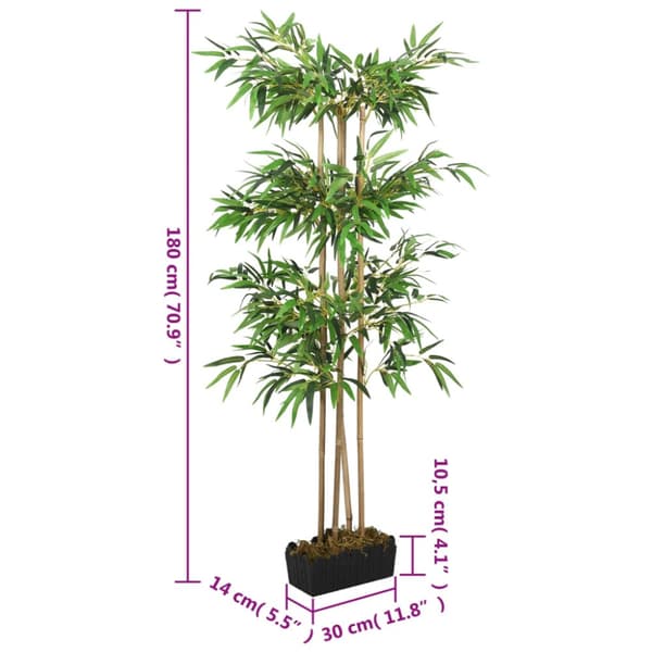 Konstväxt bambu 1216 blad 180 cm grön