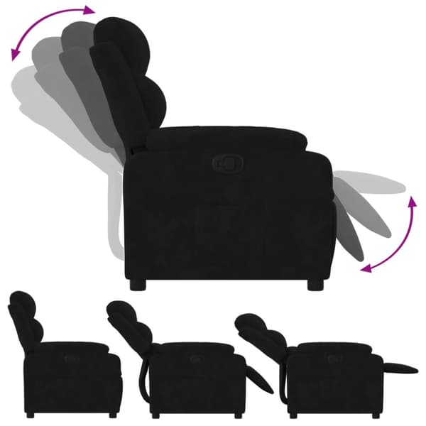 Reclinerfåtölj svart sammet
