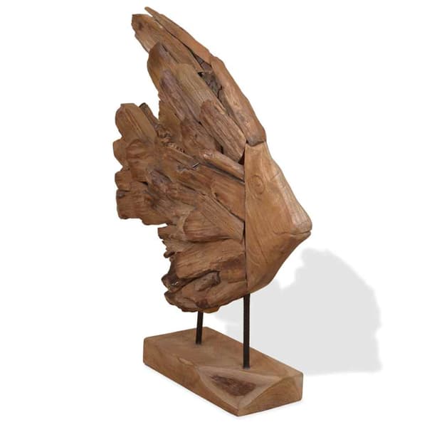 Fiskskulptur teak 40x12x57 cm