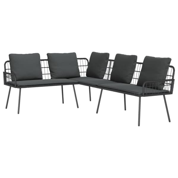 Trädgårdsoffset 2 pcs Svart konstrotting