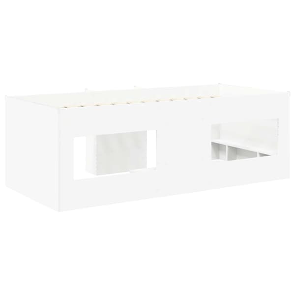 Barns hög sängram 2 pcs Vit 80 x 200 cm Konstruerat trä
