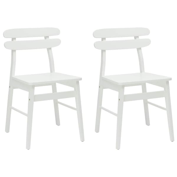 Matstol 2 pcs Vit Massiv Gummiträ