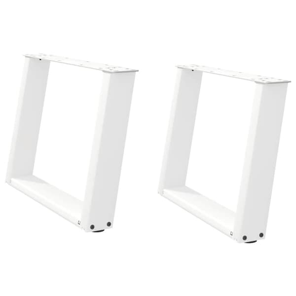 Soffbordsben U-formade 2 st vita 60x(42-43) cm stål