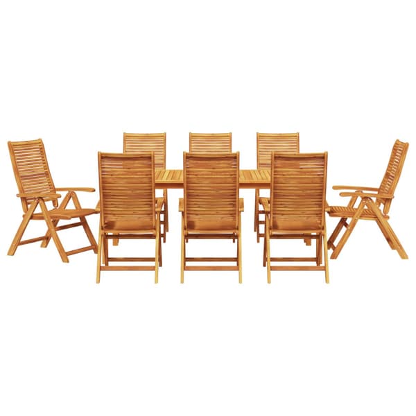 Trädgårdsmöbelset 9 pcs Brun Massivt Akaciaträ