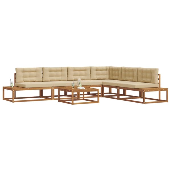 Utomhussoffset 7 Stycke Naturlig och Beige