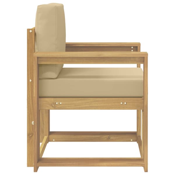 2 Stycke Utomhussoffset Polyester Vit och beige
