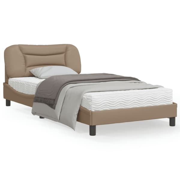 Bed Frame with LED without Mattress "Hvar" Cappuccino 100x200 cm