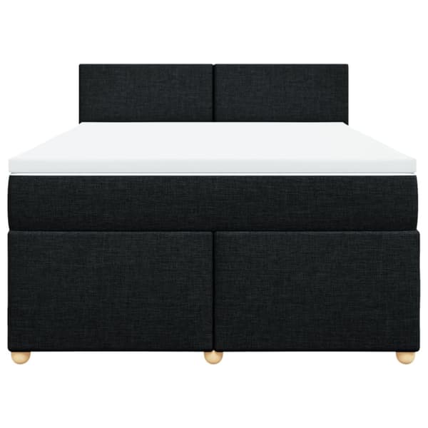 Ramsäng med madrass svart 140x190 cm tyg