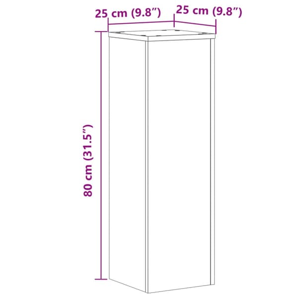 Växtställ 2 st ek 25x25x80 cm konstruerat trä