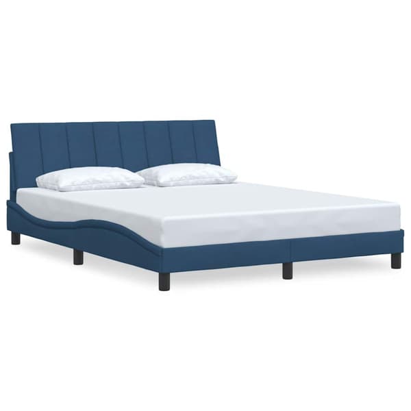 Bed Frame without Mattress "Hanko" Blue 160x200 cm Fabric