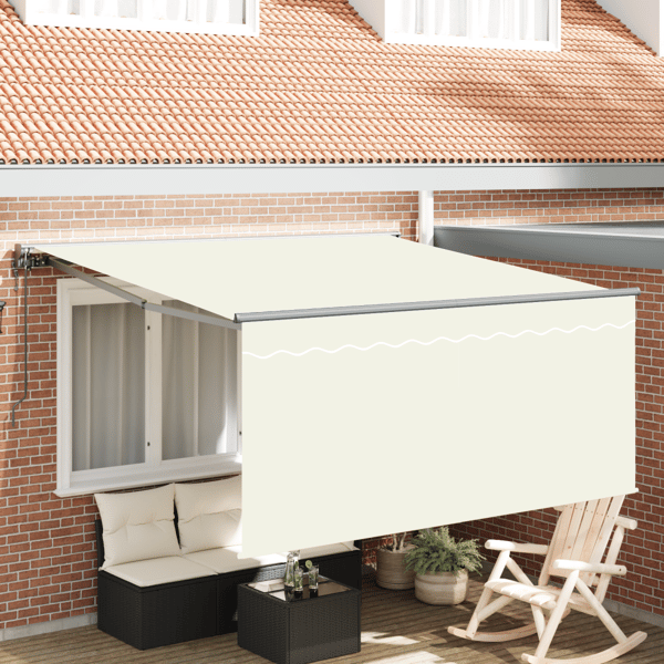 Utfällbar markis Kräm 300 x 250 cm Polyester och aluminium