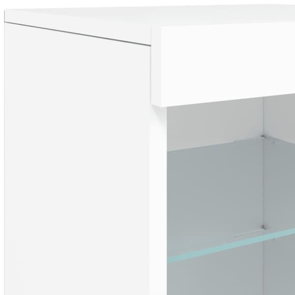 Skänk med LED-belysning vit 41x37x67 cm